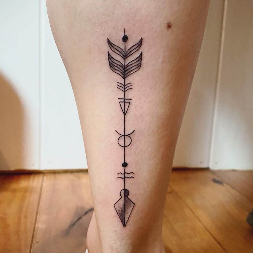 Tatuaje de pierna geométrica