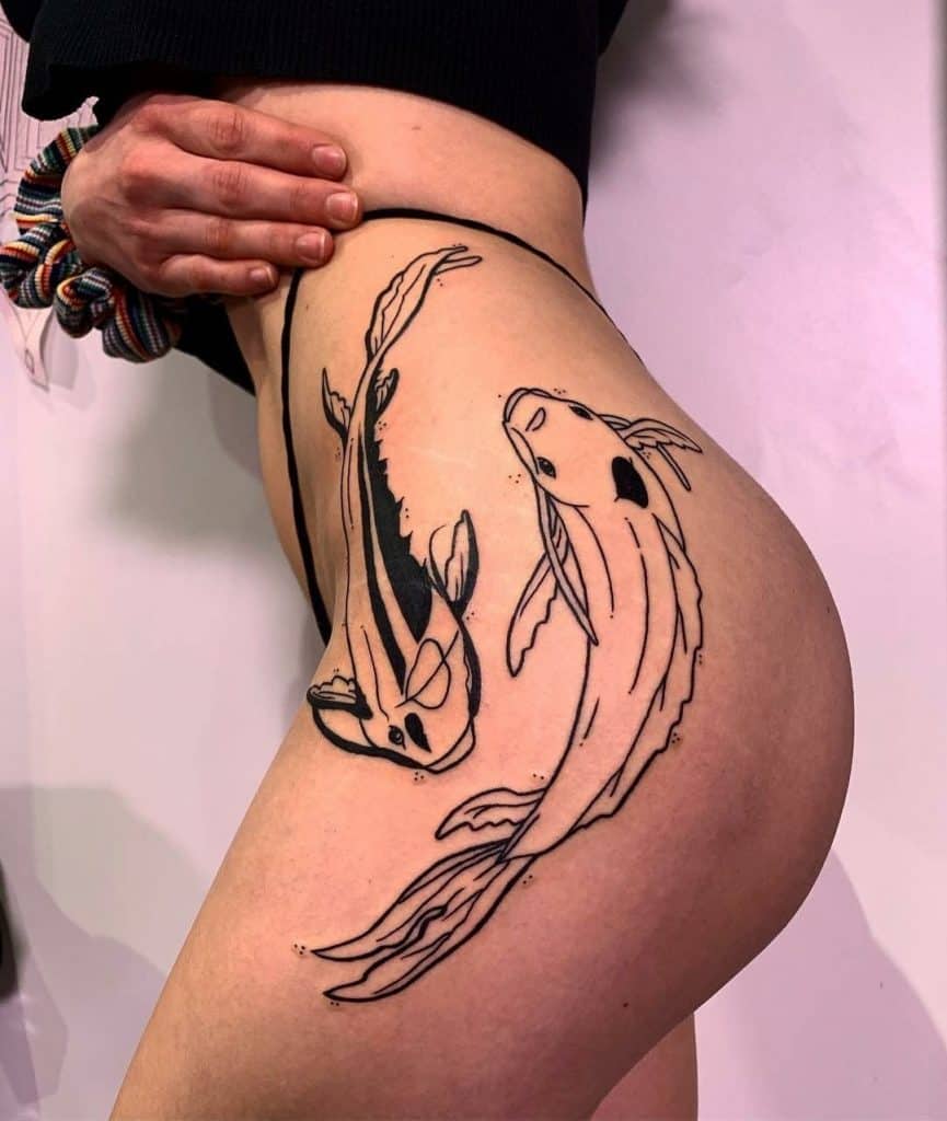 tatuaje de pez koi