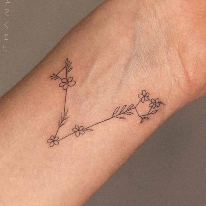 Tatuaje minimalista de Piscis 1