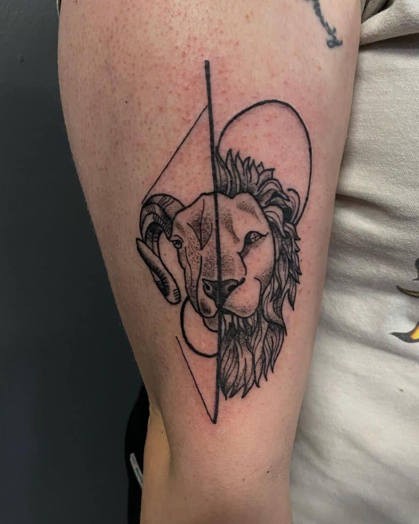 Tatuaje de Capricornio y otro signo zodiacal 2