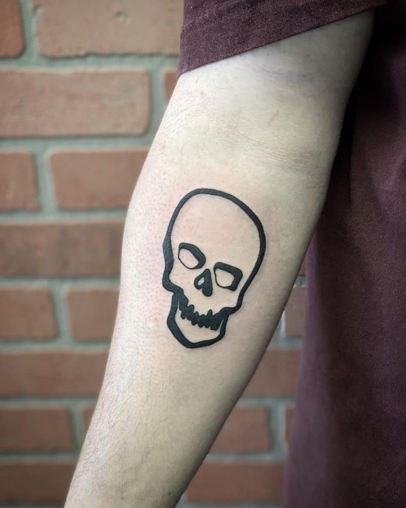 Tatuaje de calavera en los brazos