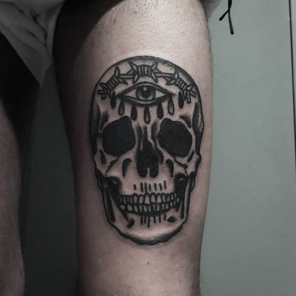 Tatuaje De Calavera Decorada