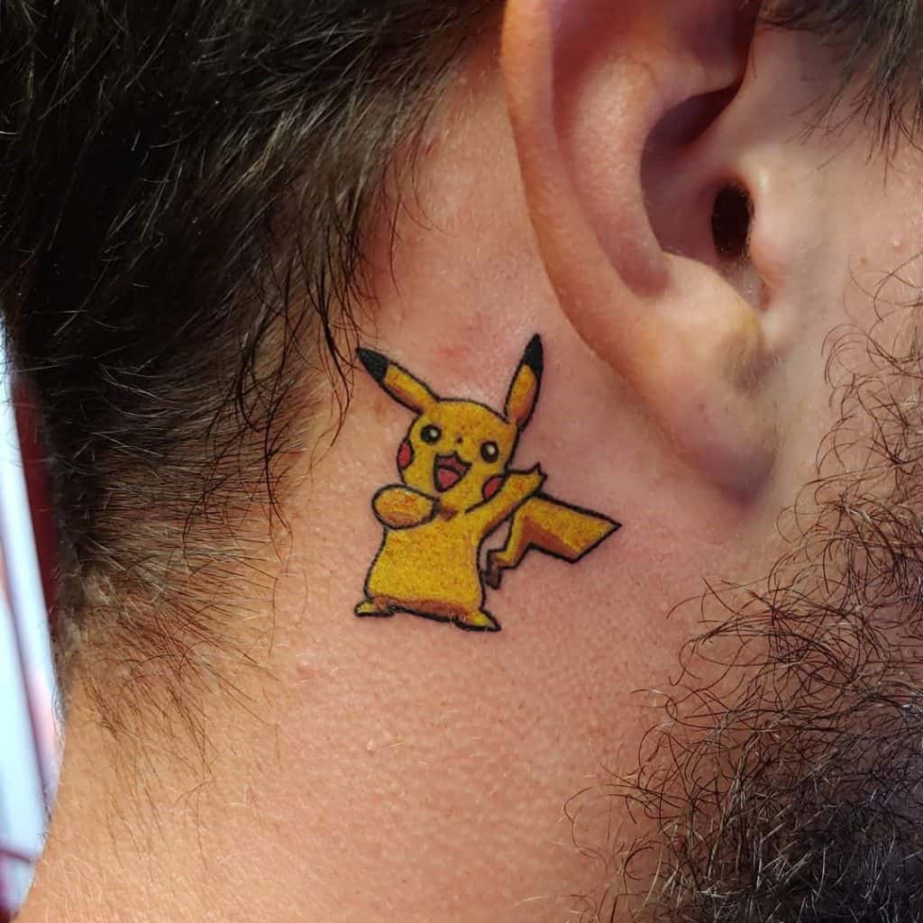 Tatuaje Detrás De La Oreja De Pokémon 