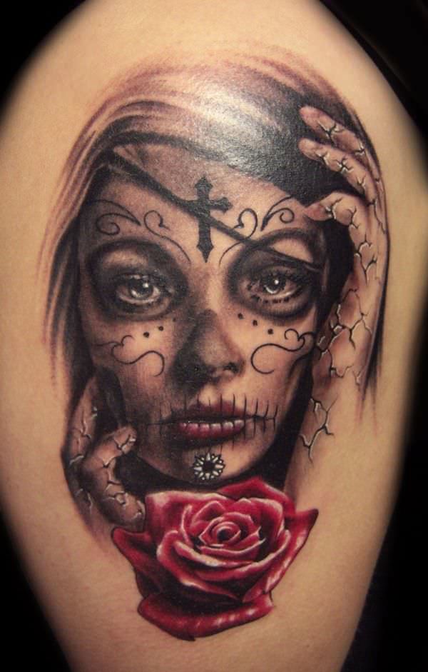 1657423175 740 75 alucinantes disenos de tatuajes del Dia de los Muertos
