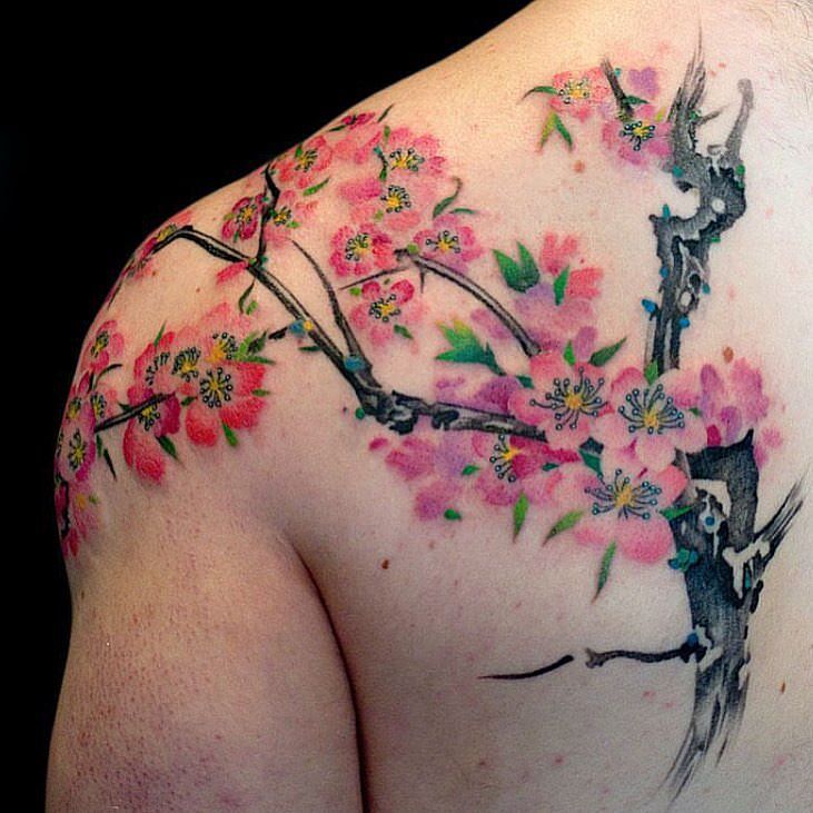 1657464011 718 75 asombrosos tatuajes de flores de cerezo y su significado