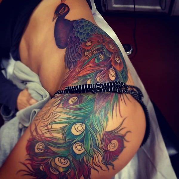 peacock color tattoo